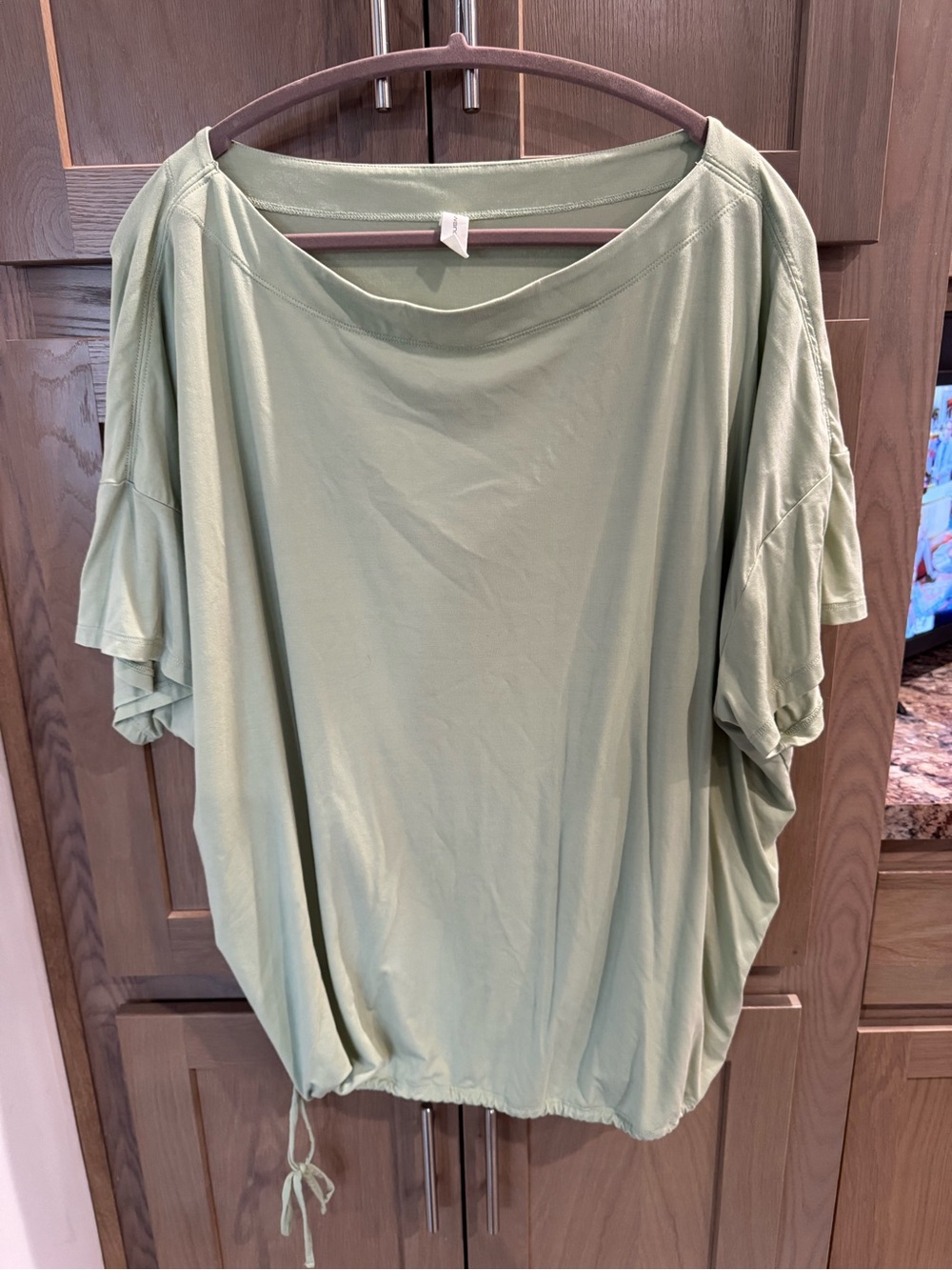 Wander Sage Green Casual Drawstring Hem Tunic